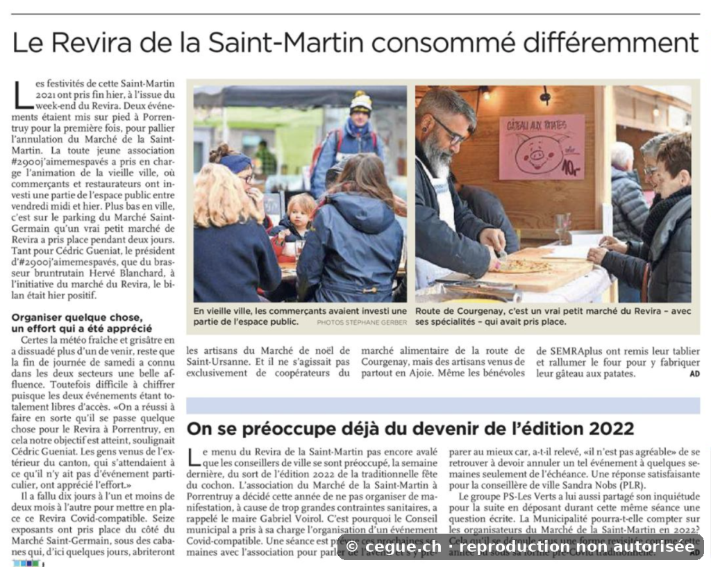 Article illustré sur le Revira de la Saint-Martin