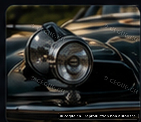 Détail d’une automobile historique illustrant le Rétro Circuit Porrentruy Courtedoux