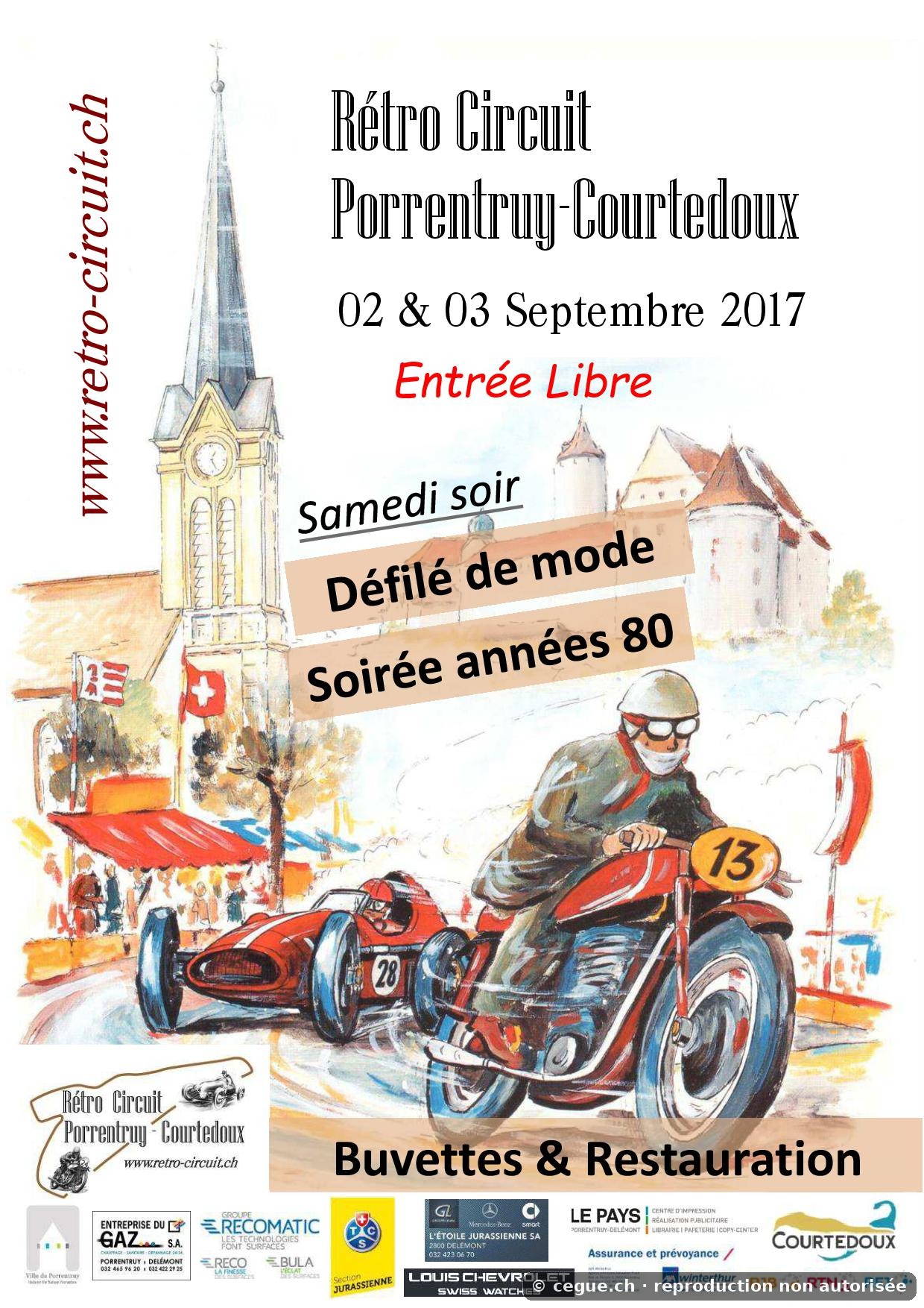 Affiche du Rétro Circuit Porrentruy Courtedoux 2017