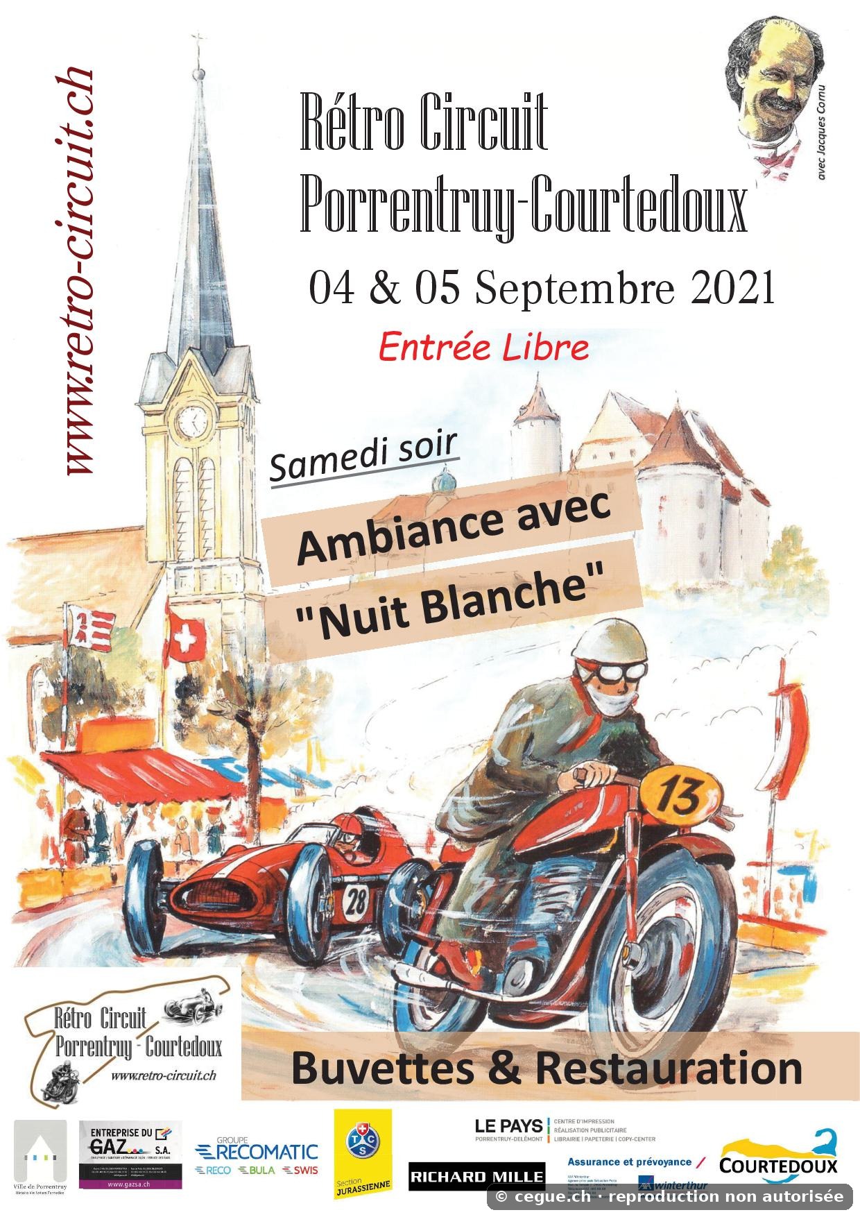 Affiche du Rétro Circuit Porrentruy Courtedoux 2021